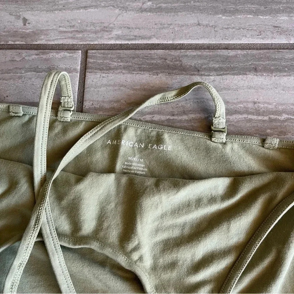 Green Convertible Strap Cutout Y2K Cami Tank Top AEO Style Women’s Size Medium - Picture 12 of 12